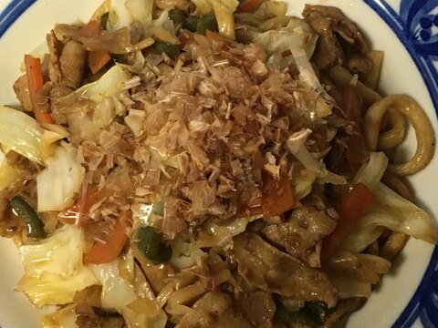 麺を焼いて香ばしい焼きうどん